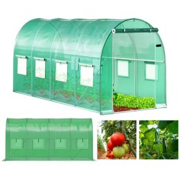 Szklarnia tunel ogrodowy foliowy 4x2x2 m 8 m² metalowy stelaż folia UV 2 wejścia