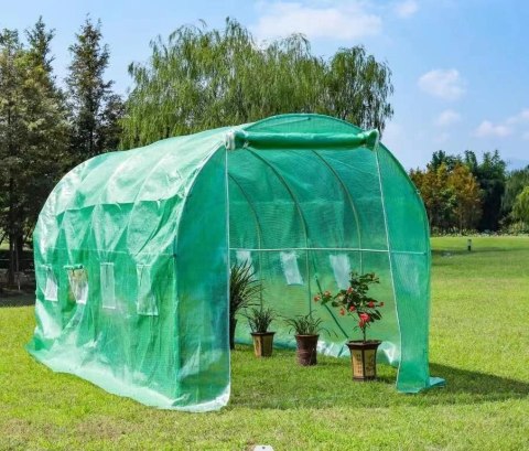 Szklarnia tunel ogrodowy foliowy 6x3x2 m 18 m² metalowy stelaż folia UV