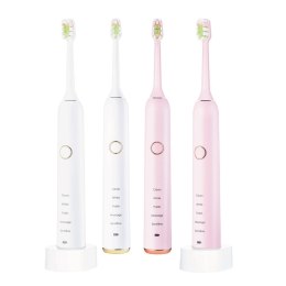 2x VITAMMY SYMPHONY WHITE i PINK Szczoteczki soniczne do zębów z komfortową obudową i 5 trybami