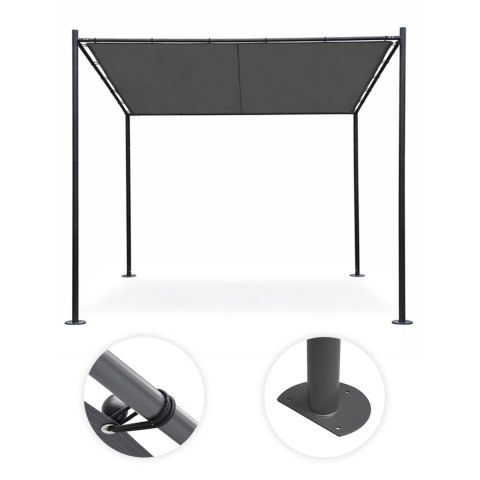 Pergola ogrodowa tarasowa 3x3 m stalowa altana zadaszenie szara MultiGarden