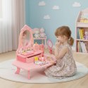 Drewniana toaletka dla dzieci z lustrem i szufladą 7 akcesoriów ECOTOYS