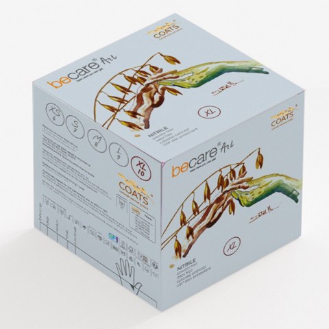 BECARE ART XL GOODPACK Rękawice zabiegowe nitrylowe z owsem, 180szt
