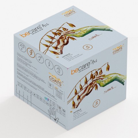 BECARE ART S GOODPACK Rękawice zabiegowe nitrylowe z owsem, 200szt
