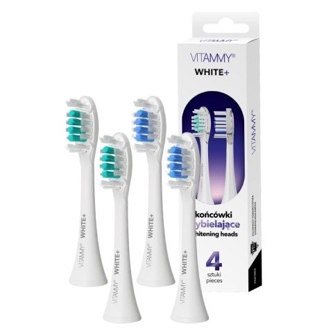 VITAMMY WHITE+ Końcówki do szczoteczki sonicznej serii SONICE, wybielające, białe, 4szt