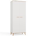 Szafa Ubraniowa OLYMPO 2D BIAŁA DĄB ARTISAN 80 Cm Drążek 2 Drzwi Sypialnia