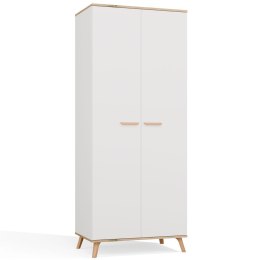 Szafa Ubraniowa OLYMPO 2D BIAŁA DĄB ARTISAN 80 Cm Drążek 2 Drzwi Sypialnia