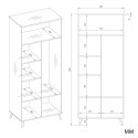 Szafa Ubraniowa OLYMPO 2D BIAŁA DĄB ARTISAN 80 Cm Drążek 2 Drzwi Sypialnia