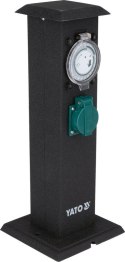 GNIAZDO OGRODOWE SŁUPEK STALOWY IP44 2*230V