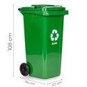 Zestaw 3 koszy na śmieci pojemniki 3x240L niebieski zielony żółty makulatura szkło plastik gumowe koła