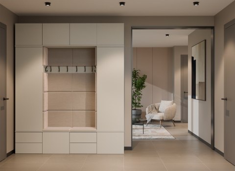 Garderoba HAGA 1SZ2S Szafa 2 Szuflady Do Korytarza KASZMIR BEŻ 238x50x35 Cm