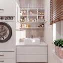 Szafka Łazienkowa Wisząca Biała z Lustrem i półką 3 drzwi 80 cm Lapo 3LP