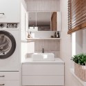 Szafka Łazienkowa Wisząca Biała z Lustrem i półką 3 drzwi 80 cm Lapo 3LP