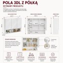 Szafka Łazienkowa Wisząca Biała z Lustrem i półką 3 drzwi 80 cm Lapo 3LP
