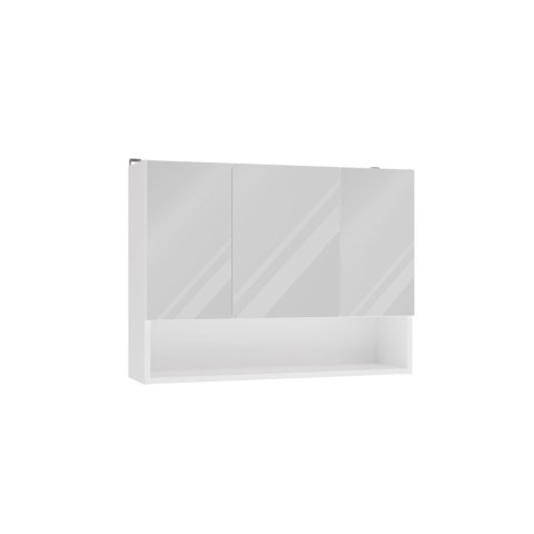 Szafka Łazienkowa Wisząca Biała z Lustrem i półką 3 drzwi 80 cm Lapo 3LP