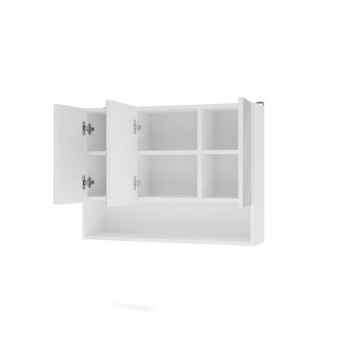 Szafka Łazienkowa Wisząca Biała z Lustrem i półką 3 drzwi 80 cm Lapo 3LP