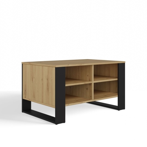 Stolik Kawowy Ława Do Salonu z Półką 90x58x50 Artisan Czarny Montana 3BP