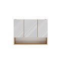 Szafka Łazienkowa Wisząca z Lustrem półką 3 drzwi 80cm Dąb Artisan Lapo 3LP