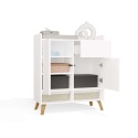 Komoda Biała Kalina 80x92x35 cm Szafka 2 Szafki 1 Szuflada Na Nóżkach