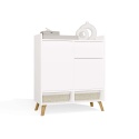 Komoda Biała Kalina 80x92x35 cm Szafka 2 Szafki 1 Szuflada Na Nóżkach
