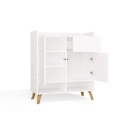 Komoda Biała Kalina 80x92x35 cm Szafka 2 Szafki 1 Szuflada Na Nóżkach