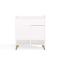Komoda Biała Kalina 80x92x35 cm Szafka 2 Szafki 1 Szuflada Na Nóżkach