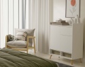 Komoda Biała Kalina 80x92x35 cm Szafka 2 Szafki 1 Szuflada Na Nóżkach