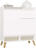 Komoda Biała Kalina 80x92x35 cm Szafka 2 Szafki 1 Szuflada Na Nóżkach