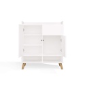 Komoda Biała Kalina 80x92x35 cm Szafka 2 Szafki 1 Szuflada Na Nóżkach