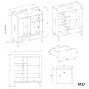 Komoda Biała Kalina 80x92x35 cm Szafka 2 Szafki 1 Szuflada Na Nóżkach