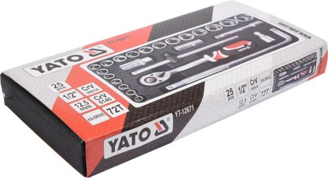 YATO YT-12671 ZESTAW NARZĘDZIOWY 25 CZĘŚCI 1/2'' YATO