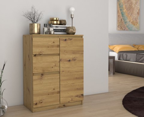 Komoda z Szufladami Szafka Do Salonu 40x70x97 cm Lilia 2D2S Dąb Artisan