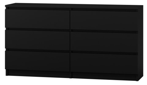 Komoda z szufladami Lilia L6 140 cm Duża Do Salonu Pojemna Czarna Mat