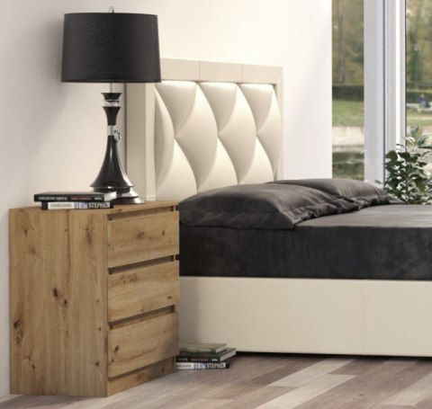 Komoda z 3 szufladami Lilia 70 cm Duża Do Salonu Pojemna Dąb Artisan