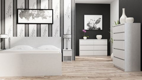 Komoda z szufladami Lilia L6 140 cm Duża Do Salonu Pojemna Biała Mat