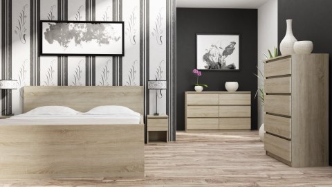 Komoda z szufladami Lilia L6 140 cm Duża Do Salonu Pojemna Dąb Sonoma