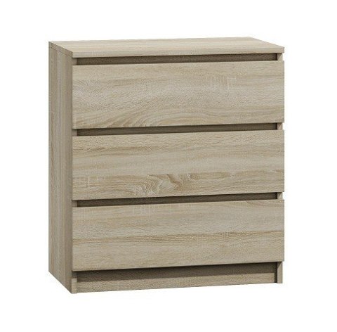 Komoda z 3 szufladami Lilia 70 cm Duża Do Salonu Pojemna Dąb Sonoma