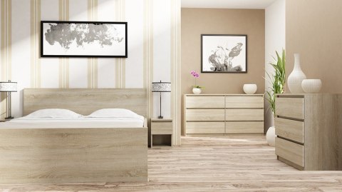Komoda z 3 szufladami Lilia 70 cm Duża Do Salonu Pojemna Dąb Sonoma
