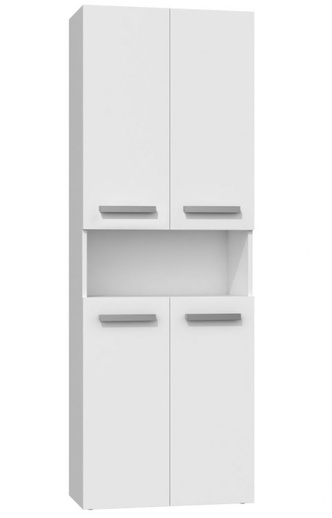 Szafka Łazienkowa Stojąca Słupek Biała Mat z koszem 60 cm Lena 1KDK
