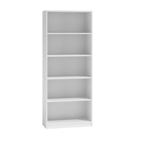 Regał Na Książki Segregatory Półka x5 Biurowy Do Salonu R60CM Biały Otwarty