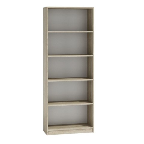 Regał Na Książki Segregatory Półka x5 Biurowy Do Salonu R60CM Dąb Sonoma