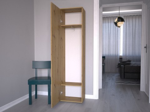Szafa z Lustrem 50 cm Na Ubrania do Przedpokoju Wieszak Półki Artisan DUET