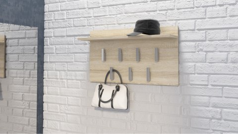 Wieszak Na Ubrania Ścienny Sonoma 7 Haczyków Półka 70x40x20 Do Przedpokoju