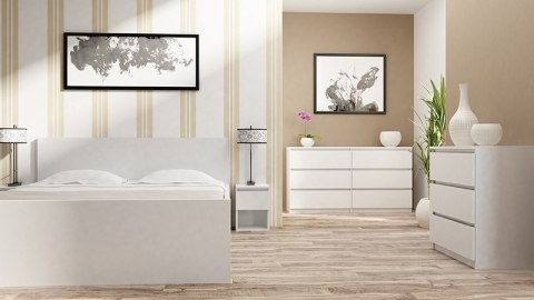Komoda z 3 szufladami Lilia 70 cm Duża Do Salonu Pojemna Biała Mat