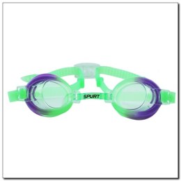 OKULARY PŁYWACKIE OKULARKI NA BASEN 173 ANTI-FOG GREEN/PURPLE SPURT