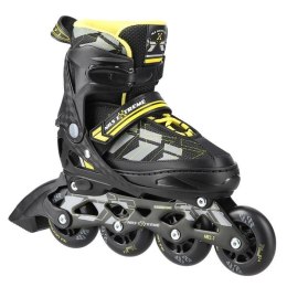 ŁYŻWOROLKI ABEC7 ROLKI REGULOWANE CZARNO/ŻÓŁTE ROZM S 31-34