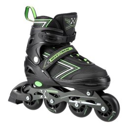 NH11912 A 2W1 BLACK/GREEN ROZ S(31-34) ŁYŻWOROLKI Z WYM. PŁ. HOKEJOWĄ NILS EXTREME