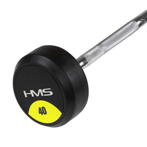GSL-40 SZTANGA GRYF STAŁY ŁAMANY GUMOWANY 40 KG HMS
