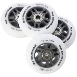 PU 76X24 82A BIAŁE MATOWE (4 SZT.) + ABEC-9 (8 SZT.) ZESTAW NILS EXTREME