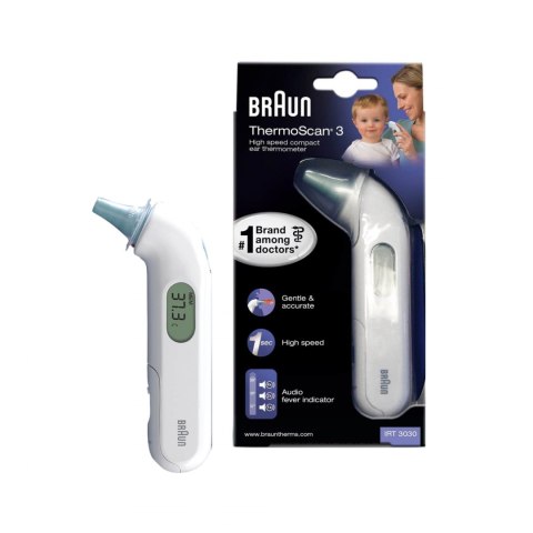 TERMOMETR ELEKTRONICZNY BRAUN IRT3030 THERMOSCAN 3 DO UCHA DLA DZIECI I NOWORODKÓW