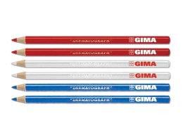 GIMA OŁÓWEK DERMOGRAFICZNY-3 KOLORY (OPAKOWANIE 6 SZT) ZESTAW OŁÓWKÓW DERMOGRAFICZNYCH
